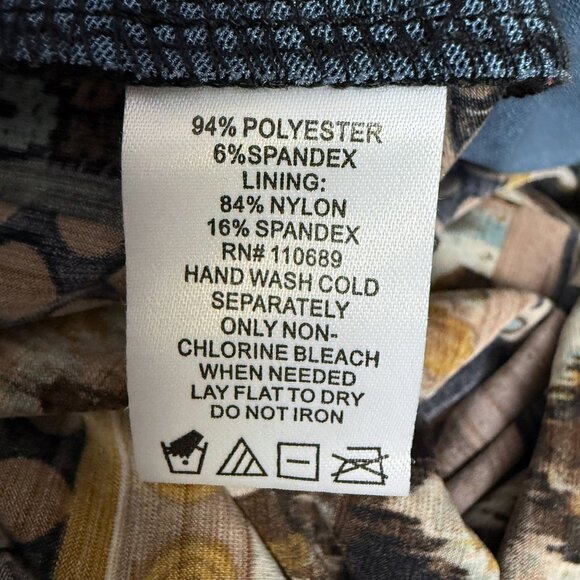 Women with Control Midi Skirt Large Petite Brown Geometric Print Pull On - Picture 8 of 8